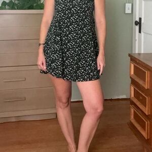 Old Navy black mini dress with white floral print. Size XS